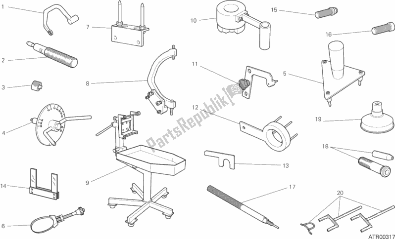 All parts for the 001 - Workshop Service Tools, Engine of the Ducati Monster 1200 S USA 2014